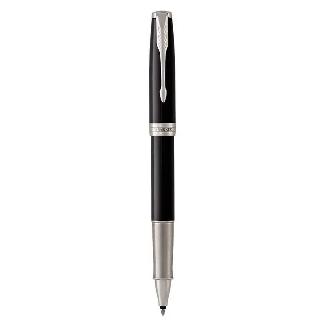 Ручка роллер 'Parker' SONNET 17 Black Lacquer CT RB Серебристый Черный 9966-01