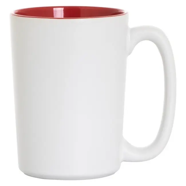 Чашка керамическая 400 мл Белый Красный 11922-02