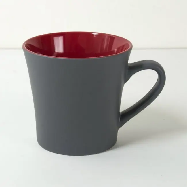 Чашка керамическая 360 мл Серый Красный 8933-01
