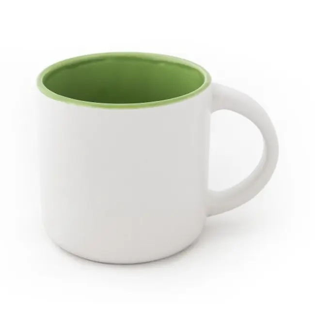 Чашка керамічна матова 350 мл Белый Зеленый 7012-05