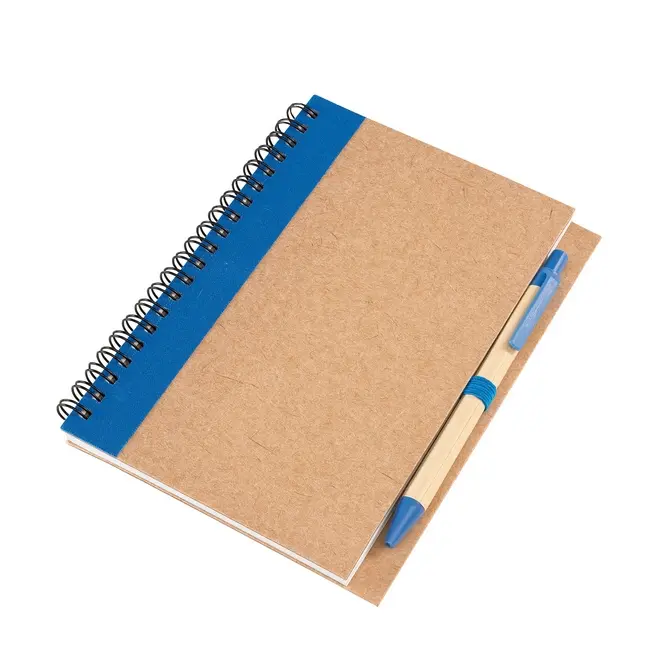 Блокнот A6 з картонною ручкою Синий Коричневый 2828-01