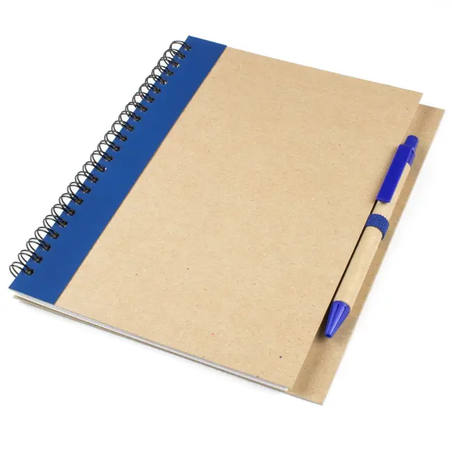 Блокнот A5 с ЭКО-ручкой с лентой синий