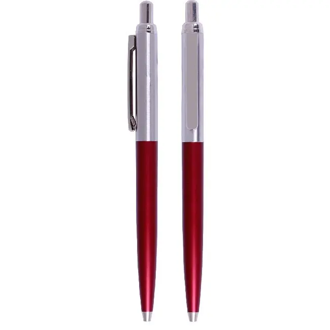 Ручка шариковая металлическая красная Серебристый Красный 4347-02