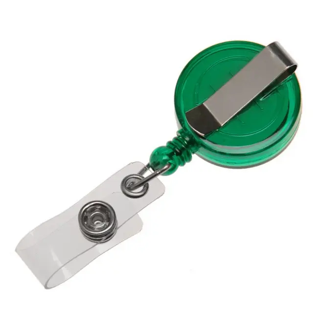 Тримач для бейджа рулетка Серебристый Зеленый 1450-01