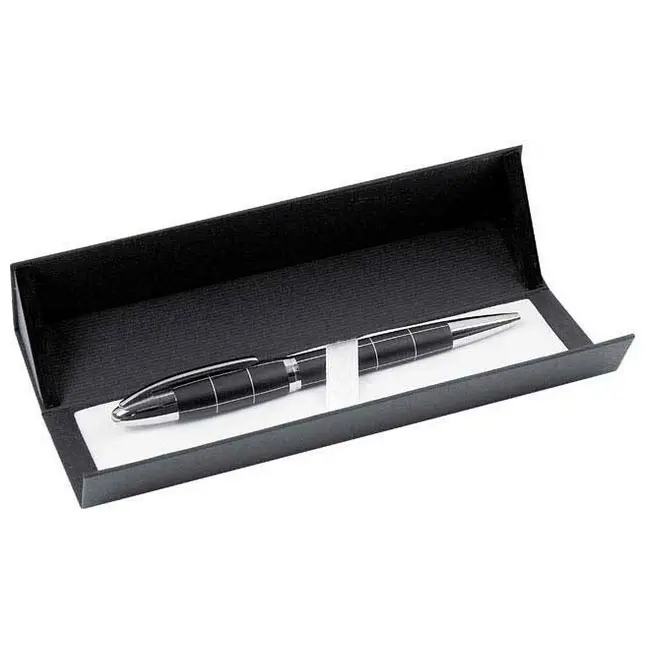 Ручка металлическая в футляре Серебристый Черный 3705-01