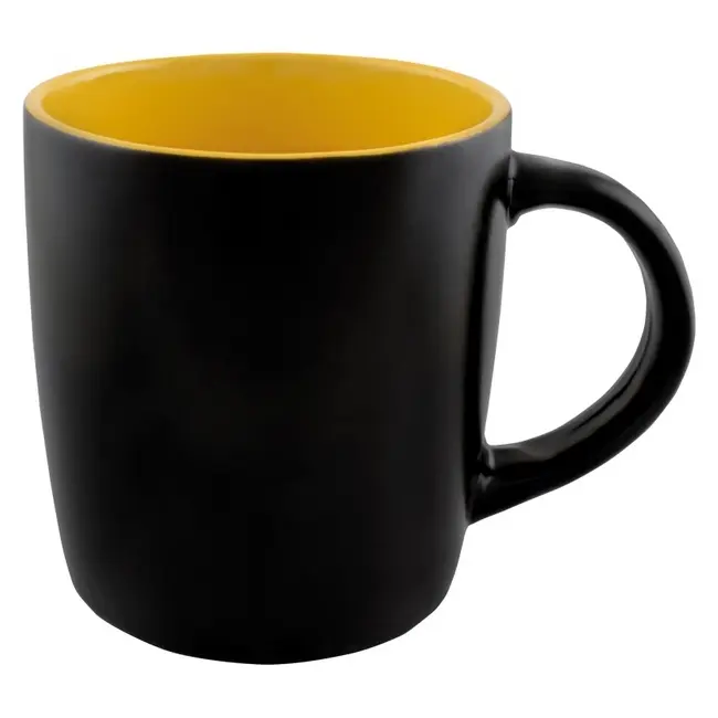 Чашка керамическая 350 мл Желтый Черный 8751-04