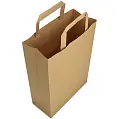 Крафт-пакет 23x10x32 коричневый с плоскими ручками