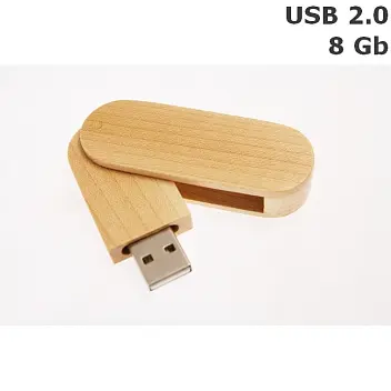 Флешка деревянная 8 Gb USB 2.0 Древесный 6176-01