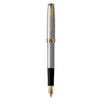 Ручка пір'яна 'Parker' SONNET 17 Stainless Steel GT FP F Черный Серебристый Золотистый 9980-01