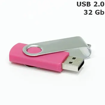 Флешка 'Twister' 32 Gb USB 2.0 Серебристый Розовый 8692-83