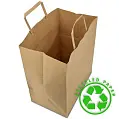 Пакет бумажный 26x16x29 с плоскими ручками "на вынос"