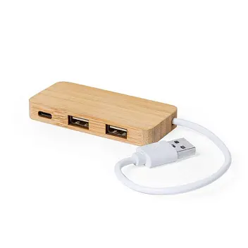 hub USB 2.0 з Type C бамбуковий Древесный 14780-01