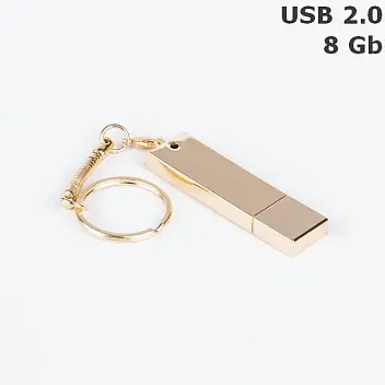 Флешка Класика металева 8 Gb USB 2.0 Золотистый 6125-02