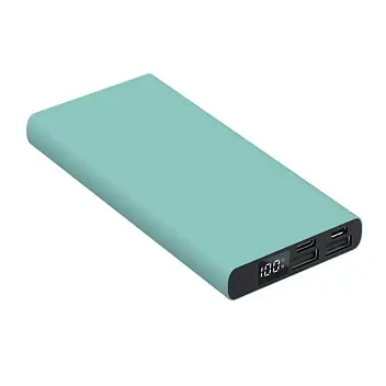 Універсальна мобільна батарея Powerbank 'Model A' matt 10000 mAh Черный Голубой 5482-143