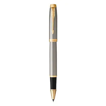 Ручка роллер 'Parker' IM 17 Brushed Metal GT RB Черный Серый Золотистый 10017-01