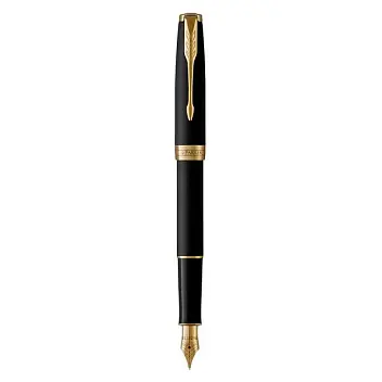 Ручка пір'яна 'Parker' SONNET 17 Matte Black Lacquer GT FP F Черный Золотистый 9972-01