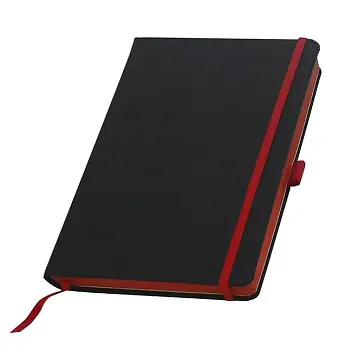 Записна книжка A5 в лінійку Черный Красный 1140-02