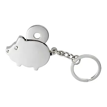 Брелок металевий Свинка Серебристый 2981-01