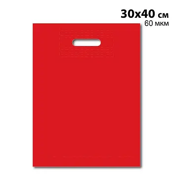 Пакет 'Банан' 30х40+3 см - 60 мкм Красный 14524-03