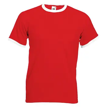 Футболка чоловіча 'Fruit of the Loom' 'Ringer T' Белый Красный 5699-07