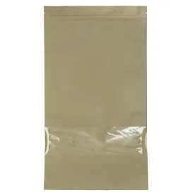Дой-пак 210х380 крафт zip-замок окно (1000г кофе)