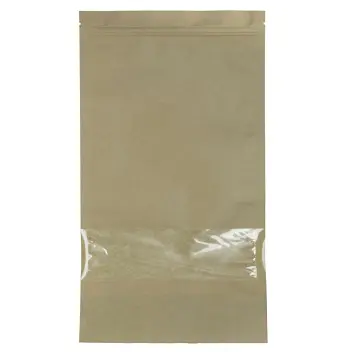 Дой-пак 210х380 крафт zip-замок окно (1000г кофе) Коричневый 12824-01