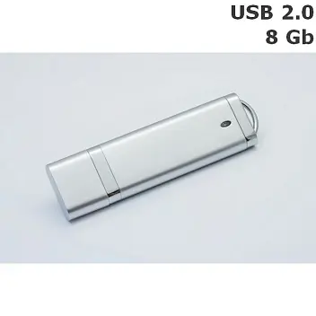 Флешка пластикова 8 Gb USB 2.0 Серебристый 6094-05