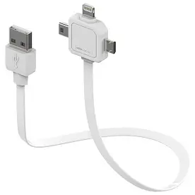 Кабель 'Allocacoc' 'Power USBcable' Apple Lighting + microUSB + miniUSB 0,8м