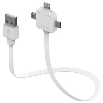 Кабель 'Allocacoc' 'Power USBcable' Apple Lighting + microUSB + miniUSB 0,8м Белый 1552-01