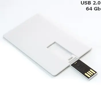 Флешка 'Credit card' пластикова 64 Gb USB 2.0 Белый 15519-01