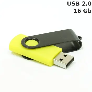 Флешка 'Twister' 16 Gb USB 2.0 Черный Желтый 3675-18