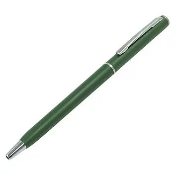 Ручка пластикова з металевим кліпом Зеленый Серебристый 7082-05