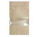 Дой-пак 100х170х30 крафт zip-замок окно (50г кофе)
