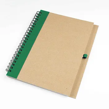 Блокнот A5 зі смугою зелений Зеленый Древесный 6839-07