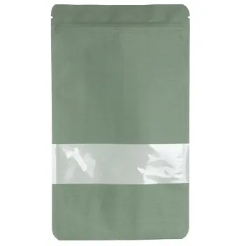 Дой-пак 140х240х45 крафт zip-замок окно (250г кофе) Коричневый 12810-01