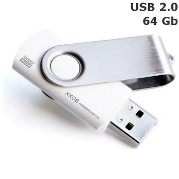 Флешка 'GoodRAM' 'TWISTER' 64 Gb USB 2.0 біла Белый Серебристый 6375-01