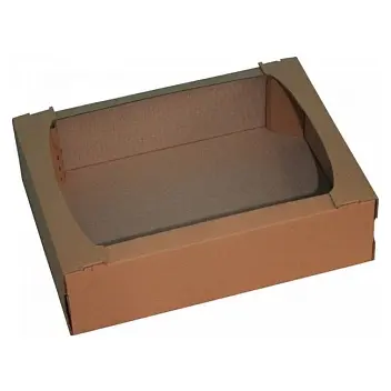 Коробка картонная Лоток 390х290х110 мм бурая Коричневый 10187-01