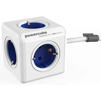 Сетевой разветвитель 'Allocacoc' 'PowerCube Extended' 5 розеток шнур 1,5м Синий Белый 1538-02