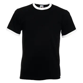 Футболка чоловіча 'Fruit of the Loom' 'Ringer T' Белый Черный 5699-05