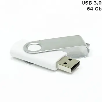 Флешка 'Twister' 64 Gb USB 3.0 Серебристый Белый 14599-79