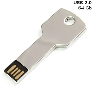 Флешка 'Key' металева 64 Gb USB 2.0 Серебристый 15518-01