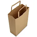Крафт-пакет 18x08x25 коричневий з плоскими ручками