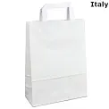 Крафт-пакет 23x10x32 белый с плоскими ручками