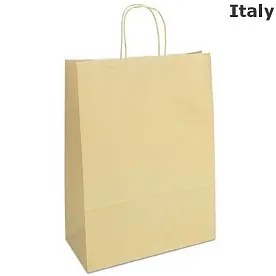 Крафт-пакет 32x13x42,5 бежевый с витыми ручками