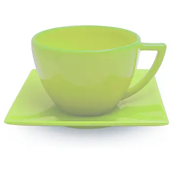Чашка керамічна Peru S з блюдцем 520 мл Зеленый 1799-22