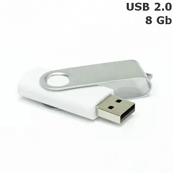 Флешка 'Twister' 8 Gb USB 2.0 Белый Серебристый 3673-79