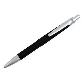 Ручка пластиковая 'GRETA' soft-touch Серебристый Черный 15551-02