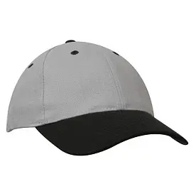 Кепка 'HeadWear' 'Brushed Cotton Cap' Grey Heather-Black Opal
