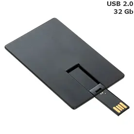 Флешка 'Credit card black' пластикова 32 Gb USB 2.0
