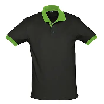 Футболка поло 'Vip Print' 'Custom' Черный Зеленый 14602-35